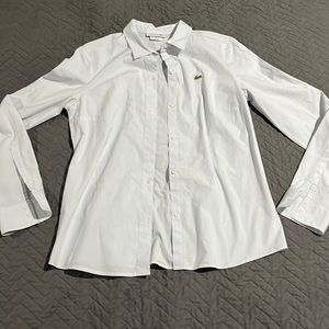 Lacoste long sleeved striped button down. Size 40